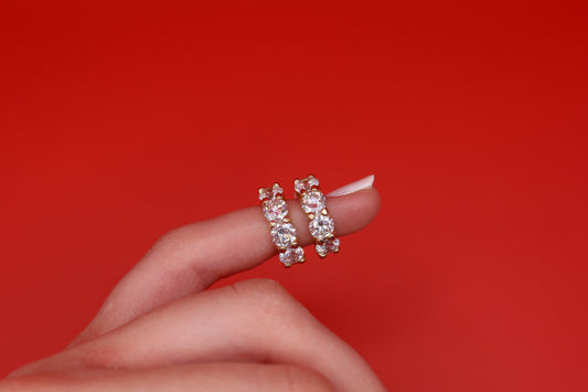 14k Gold Diamond Hoop Earrings